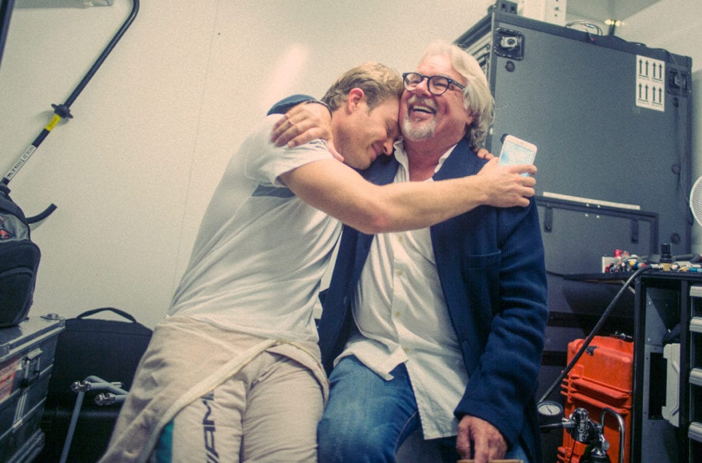 The Rosberg champs, Nico with his dad, Keke.