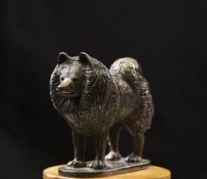 Chow right front mascot automobile hood ornament